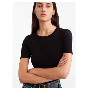 Nili Lotan ELIN TEE Black Size Small
